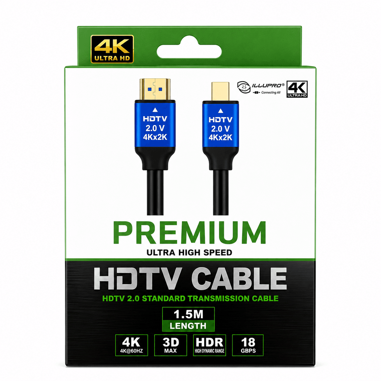 Illupro Kabel Hdmi Deluxe 4K 2,0 1,5 m – 1