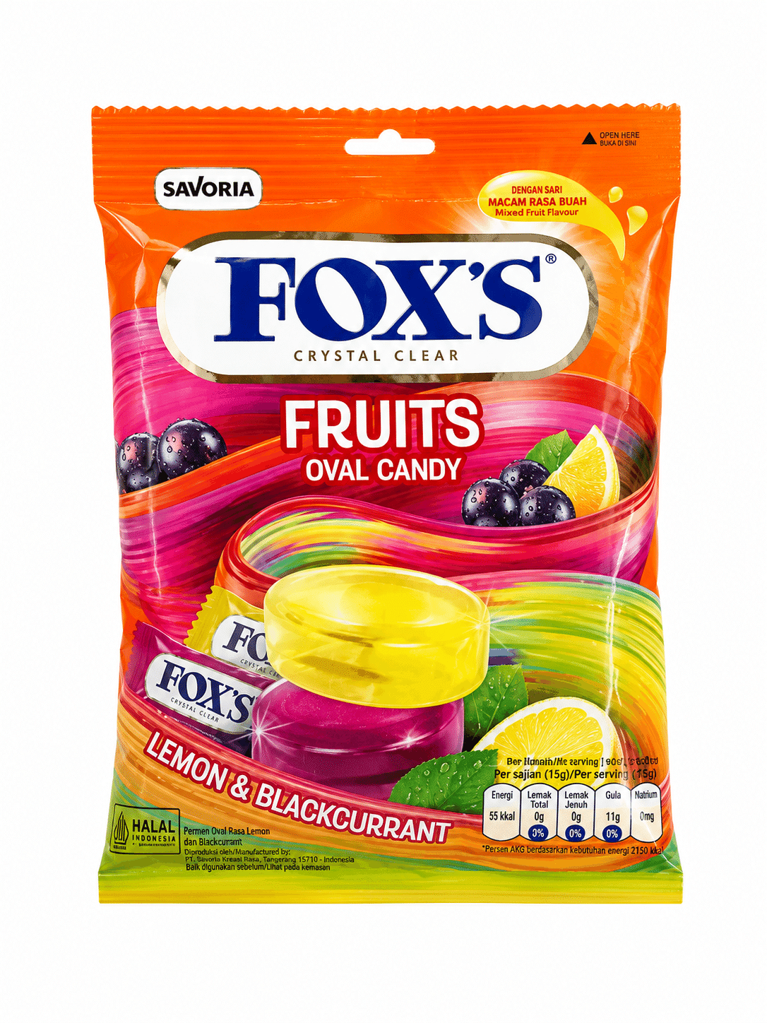 Fox's Permen Flowrap Crystal Clear Fruits 125 gr – 1