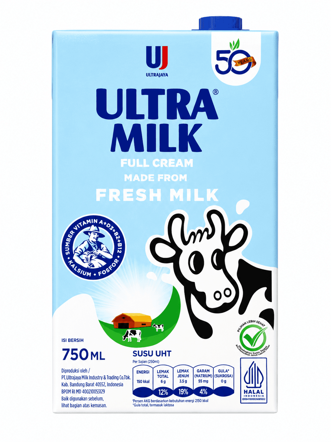 Ultra Milk Susu Plain Kotak 750 ml – 1