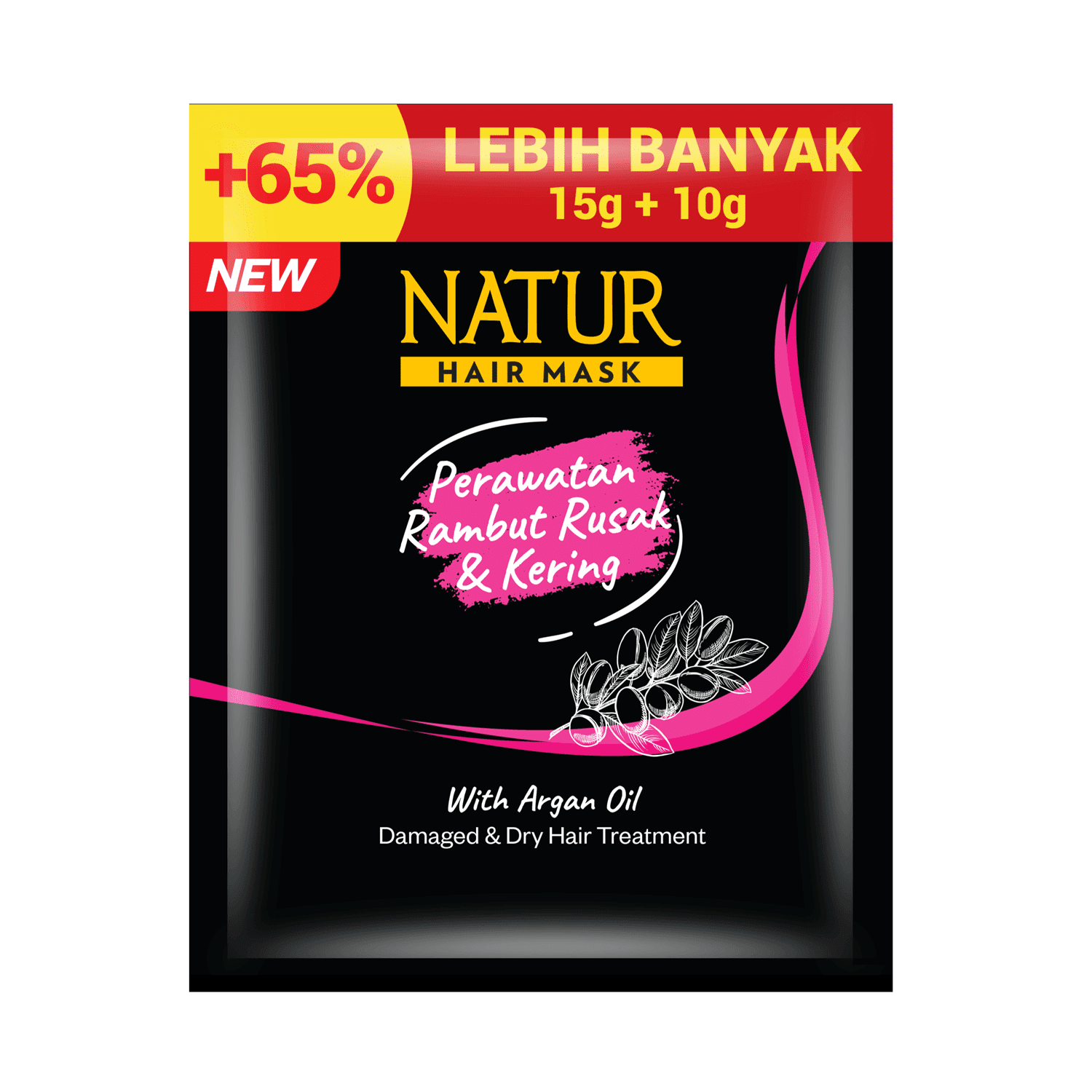 Natur Masker Rambut Olive Oil & Vitamin E 15 gr +10 gr – 1
