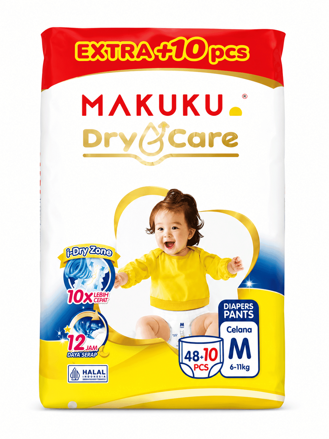 Makuku Diapers Dry Care Celana M 48+10 pcs – 1