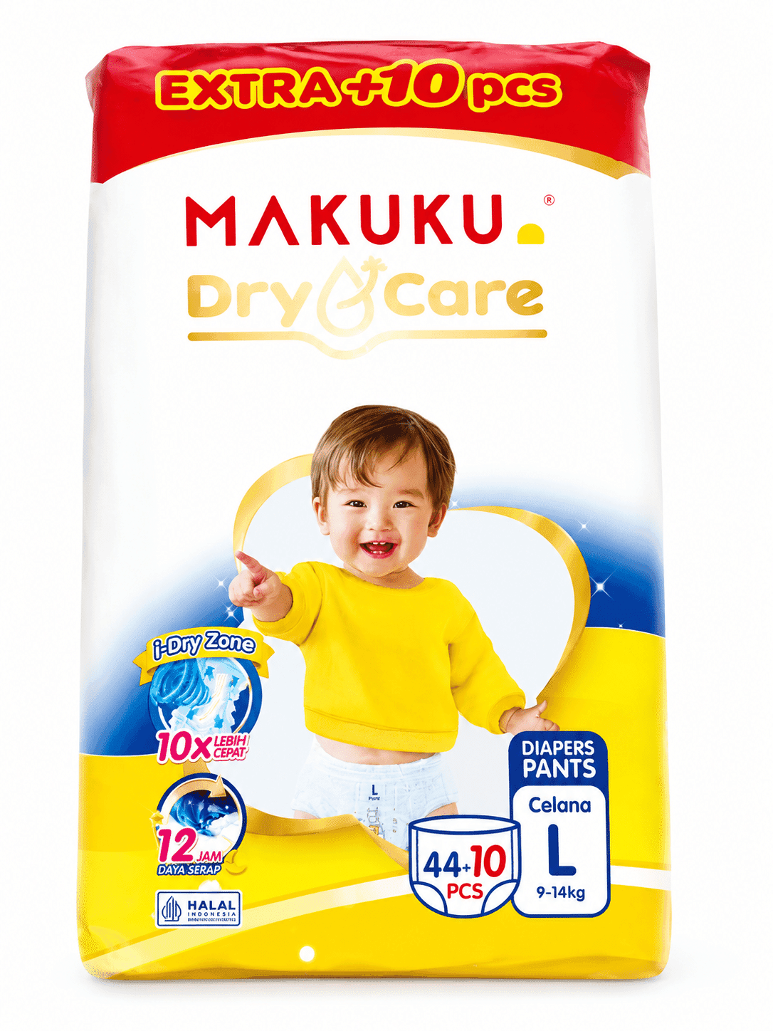Makuku Diapers Dry Care Celana L 44 pcs + 10 Pcs – 1
