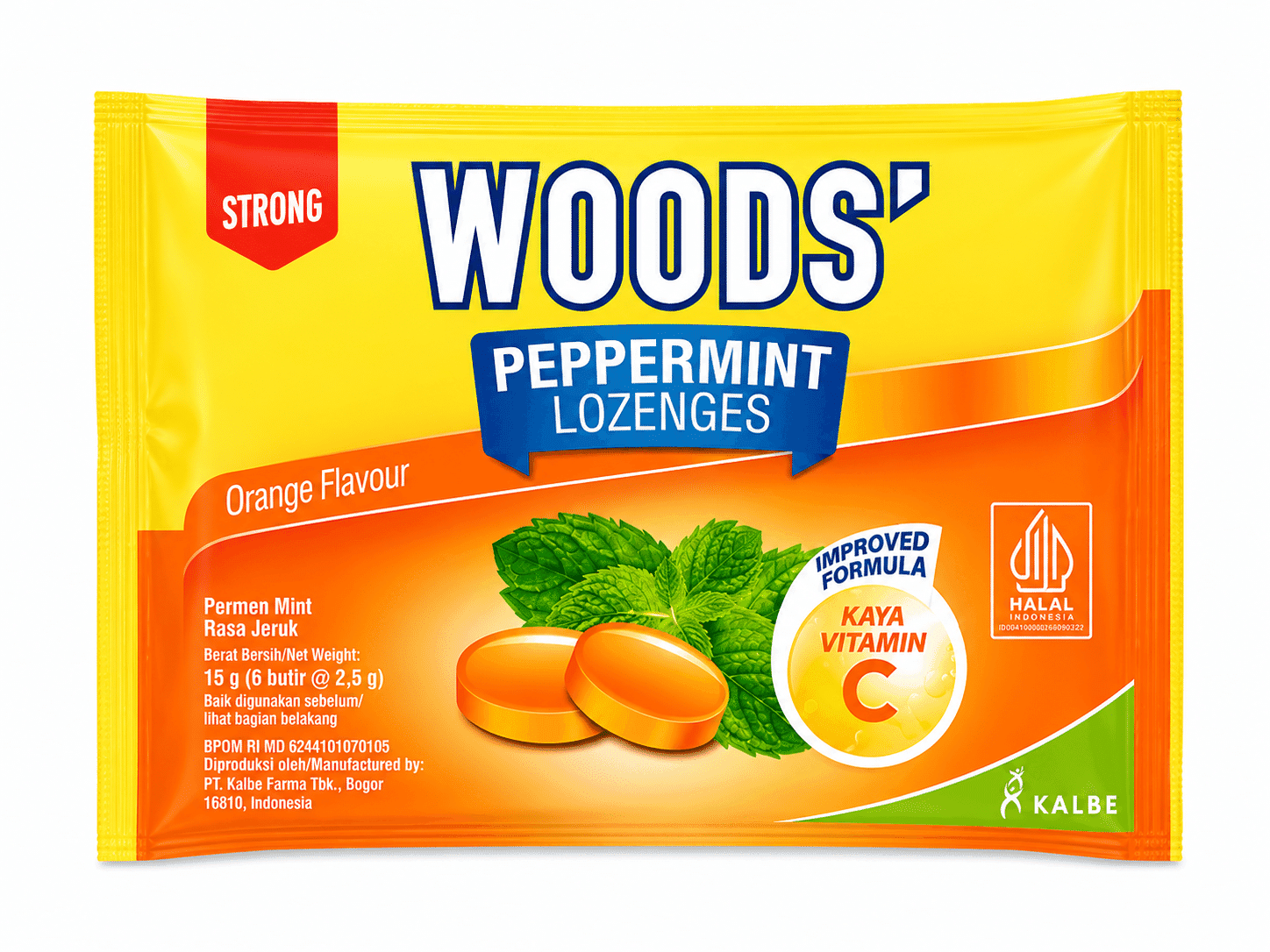 Woods Peppermint Lozenges Permen Mint Rasa Jeruk 2,5 gr x 6 Pcs – 1