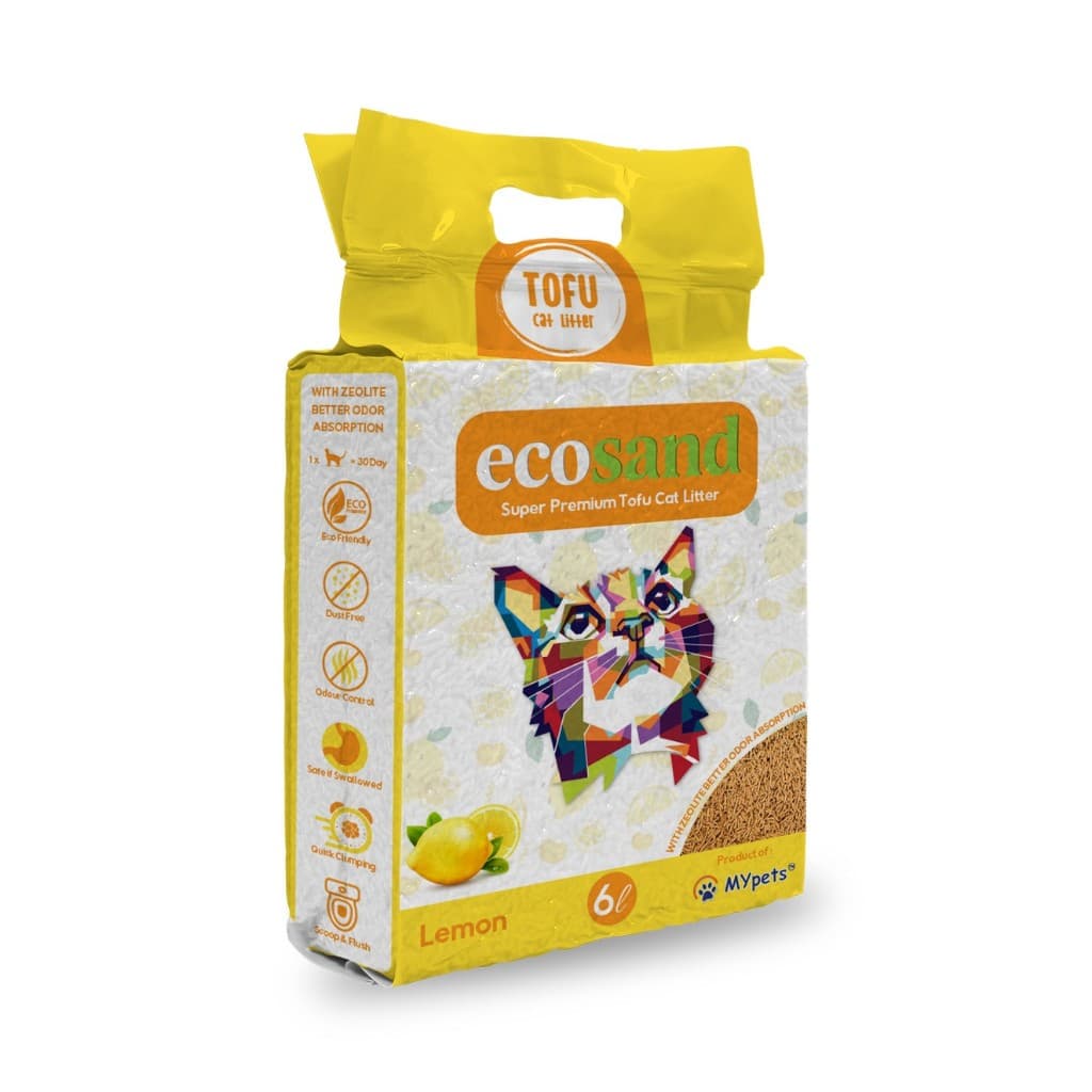 Ecosand Pasir Kucing Tofu Aroma Lemon 6 L – 1