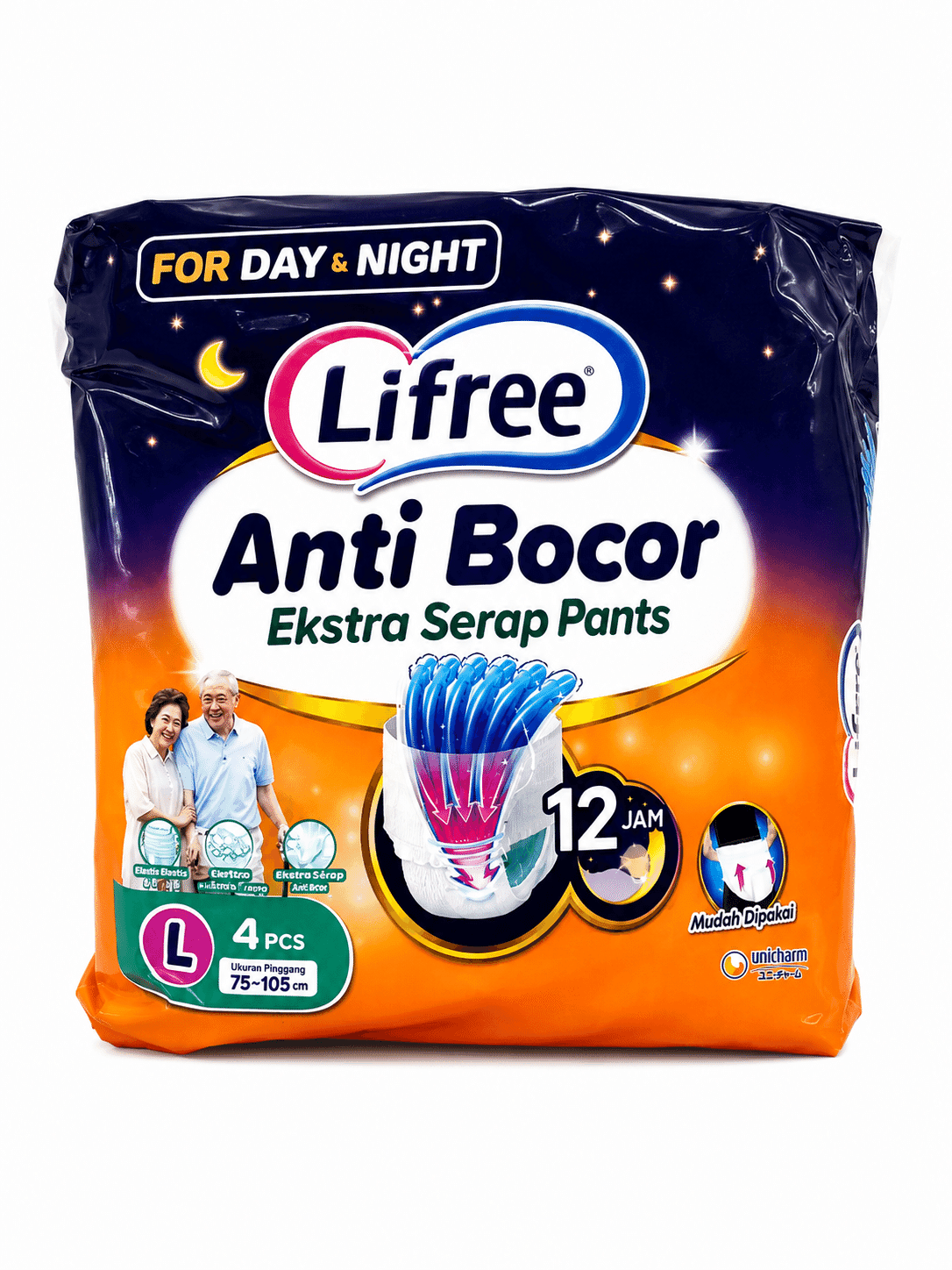 Lifree Popok Celana Lingkar Pinggang 75-105 cm Ukuran L Isi 4 – 1