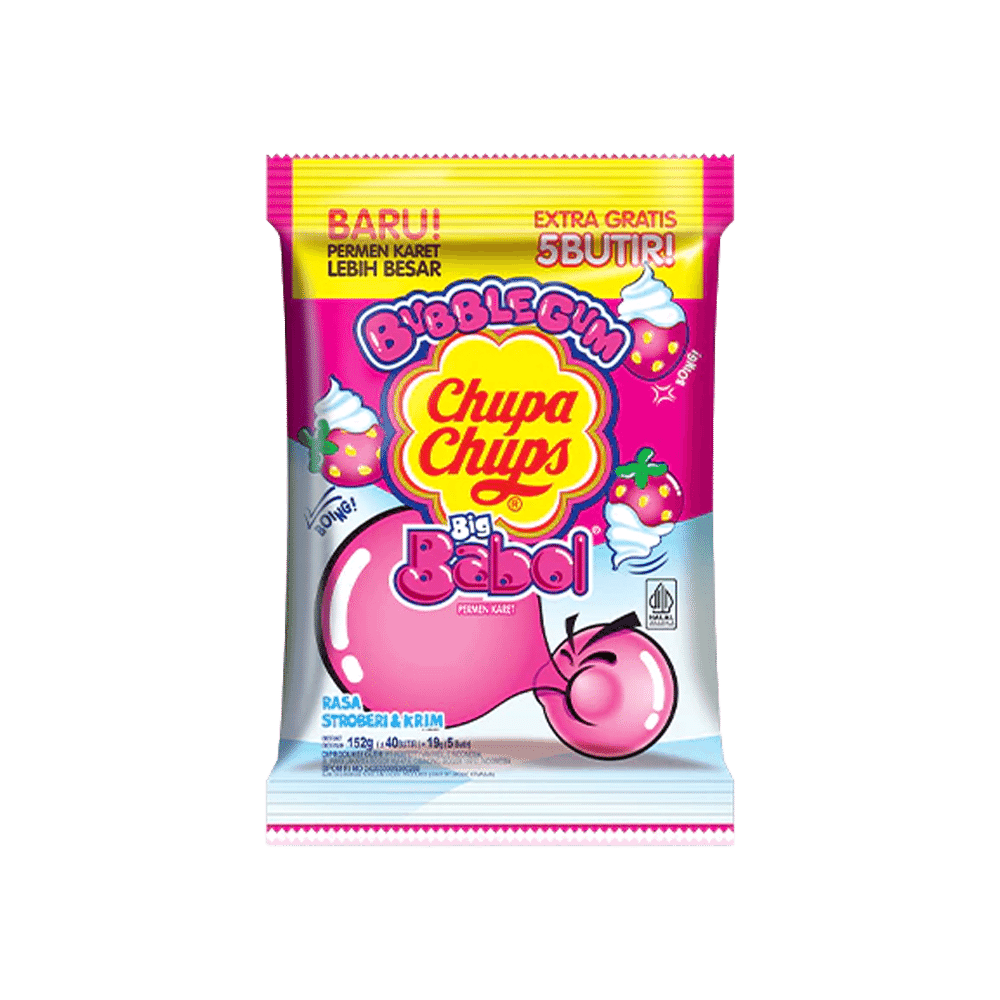 Big Babol Permen Karet Rasa Strawberry Cream 152 gr – 1