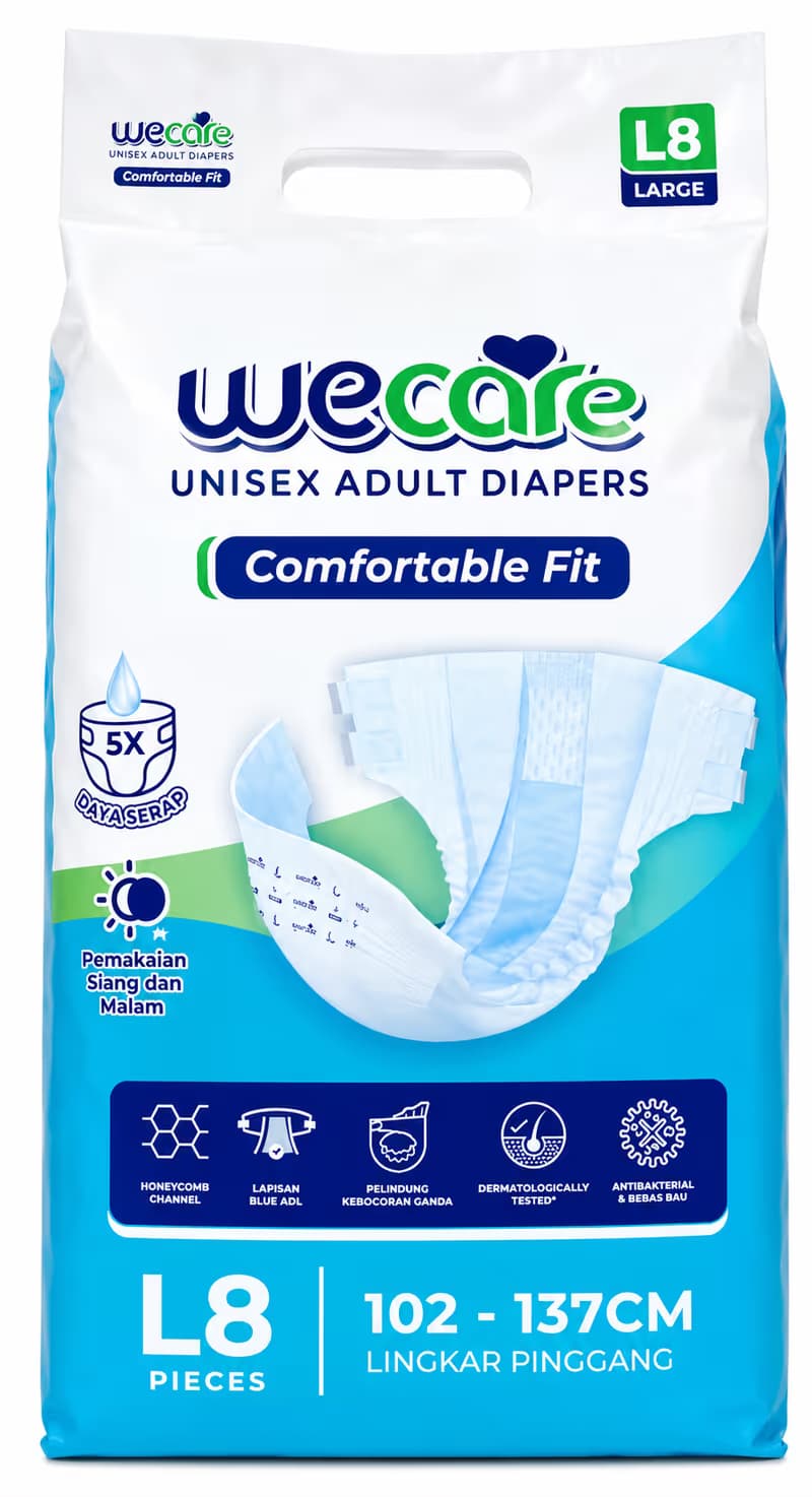 We Care Adult Diapers Comfortable Fit L Isi 8 Pcs – 1