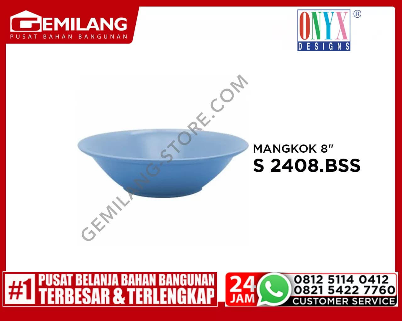 Mangkok Soto 8 inch Biru Safir – 1