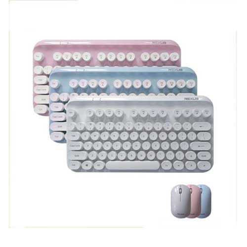 Rexus Keyboard Mouse Wireless KM9 White – 1