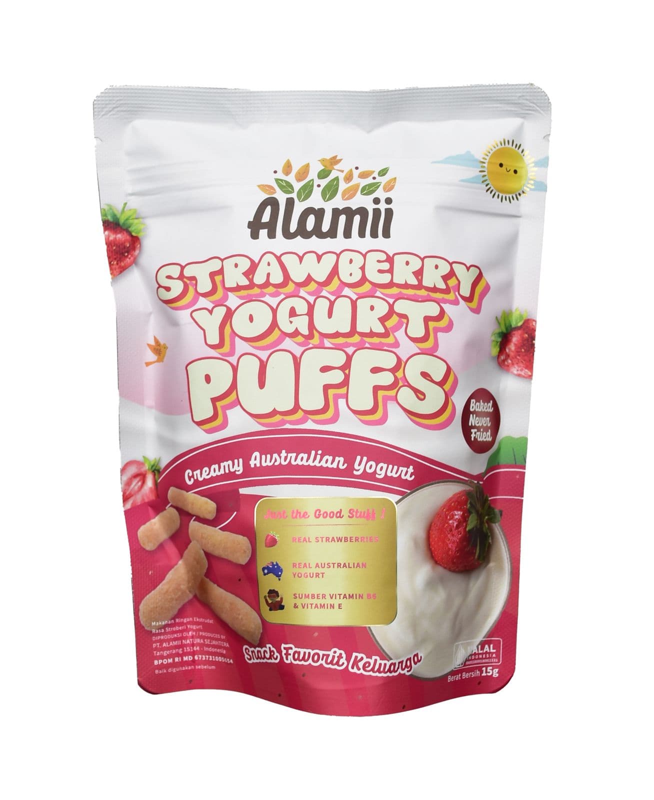 Alamii Strawberry Yogurt Puffs 15 gr – 1