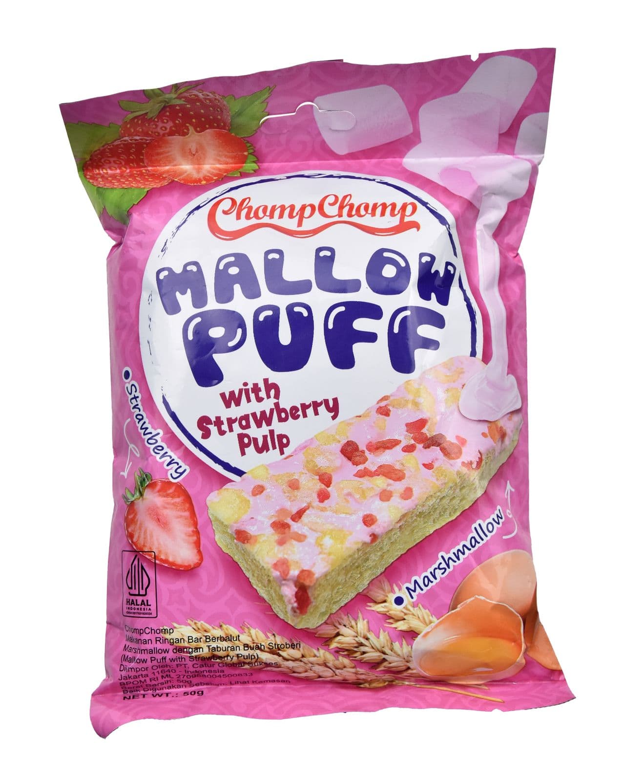 Chomp Chomp Marshmallow Mallow Puff Srawberry Pulp 50 gr – 1
