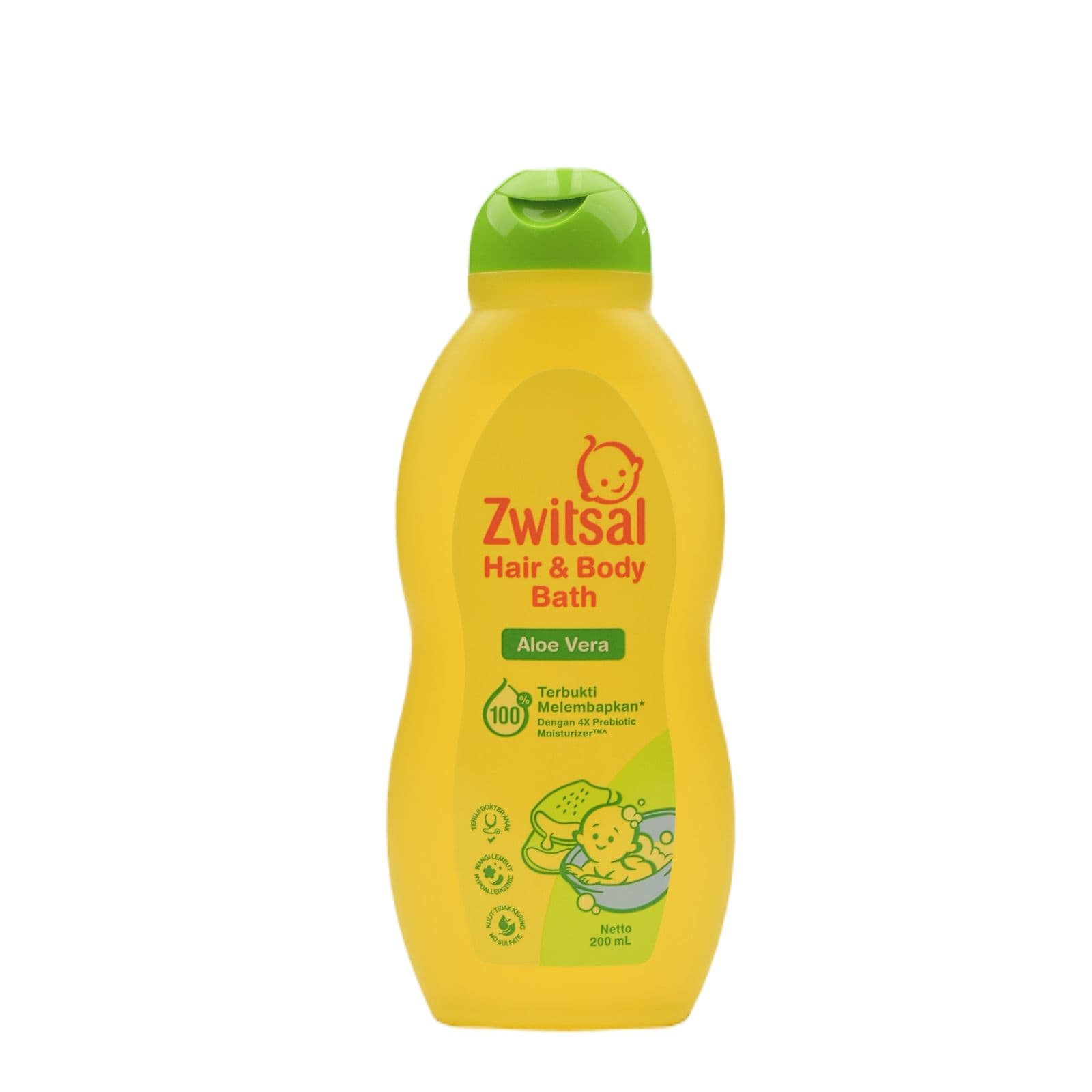 Zwitsal Hair & Body Bath Aloe Vera Botol 200 ml – 1