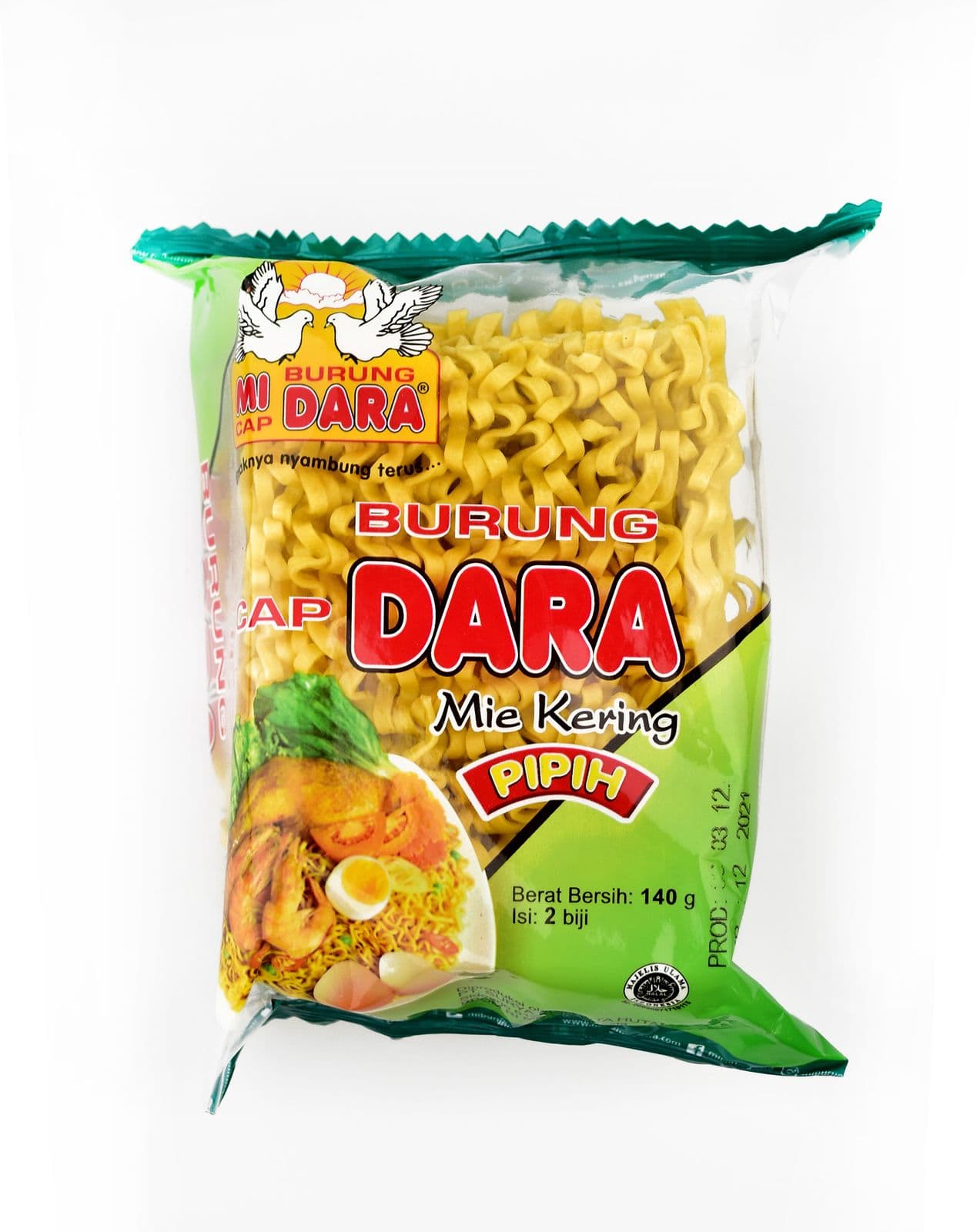 Burung Dara Mie Kering Pipih 140 gr – 1