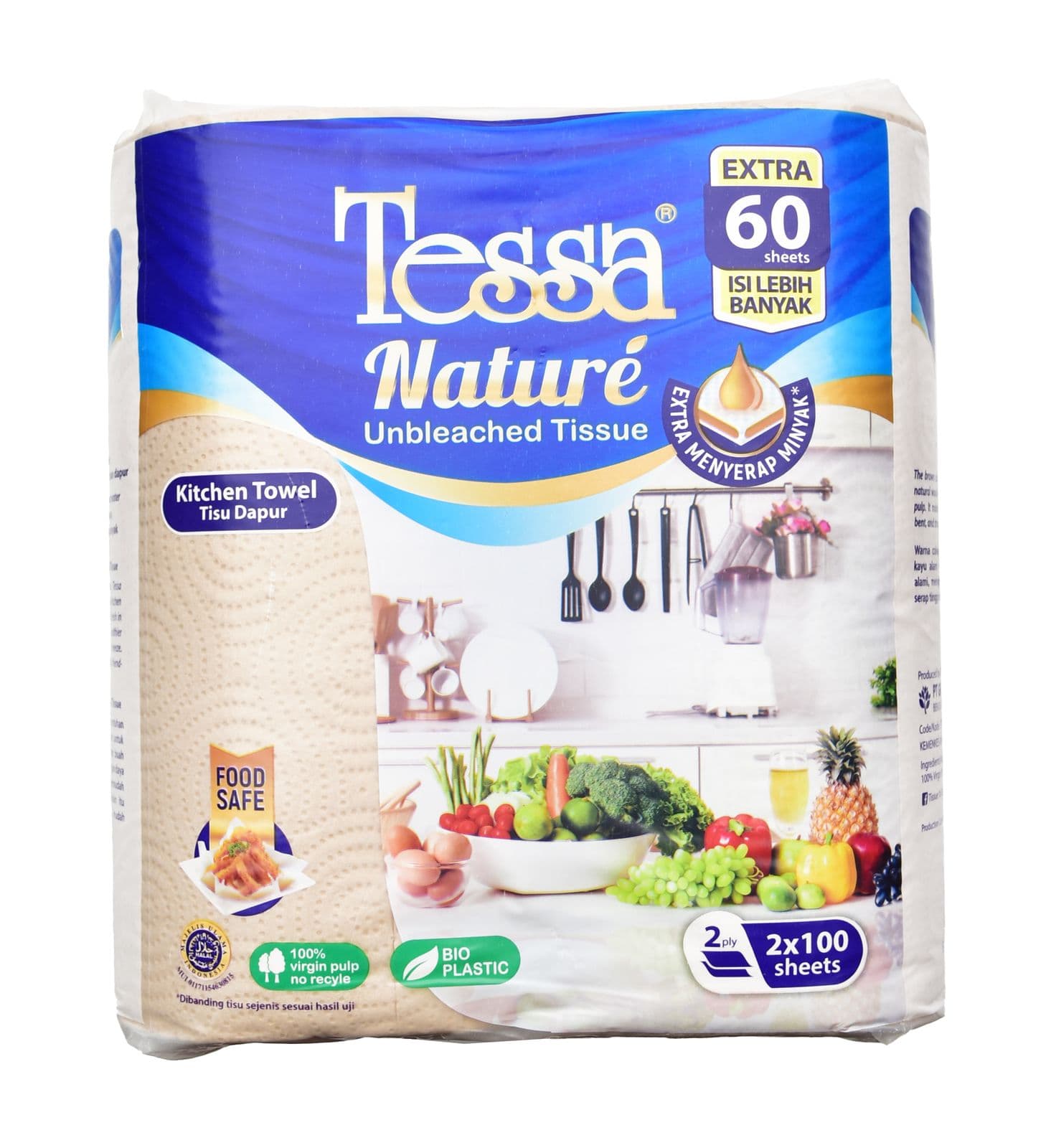 Tessa Tisu Dapur Gulung 100 lembar 2 Roll 2 Lapis – 1