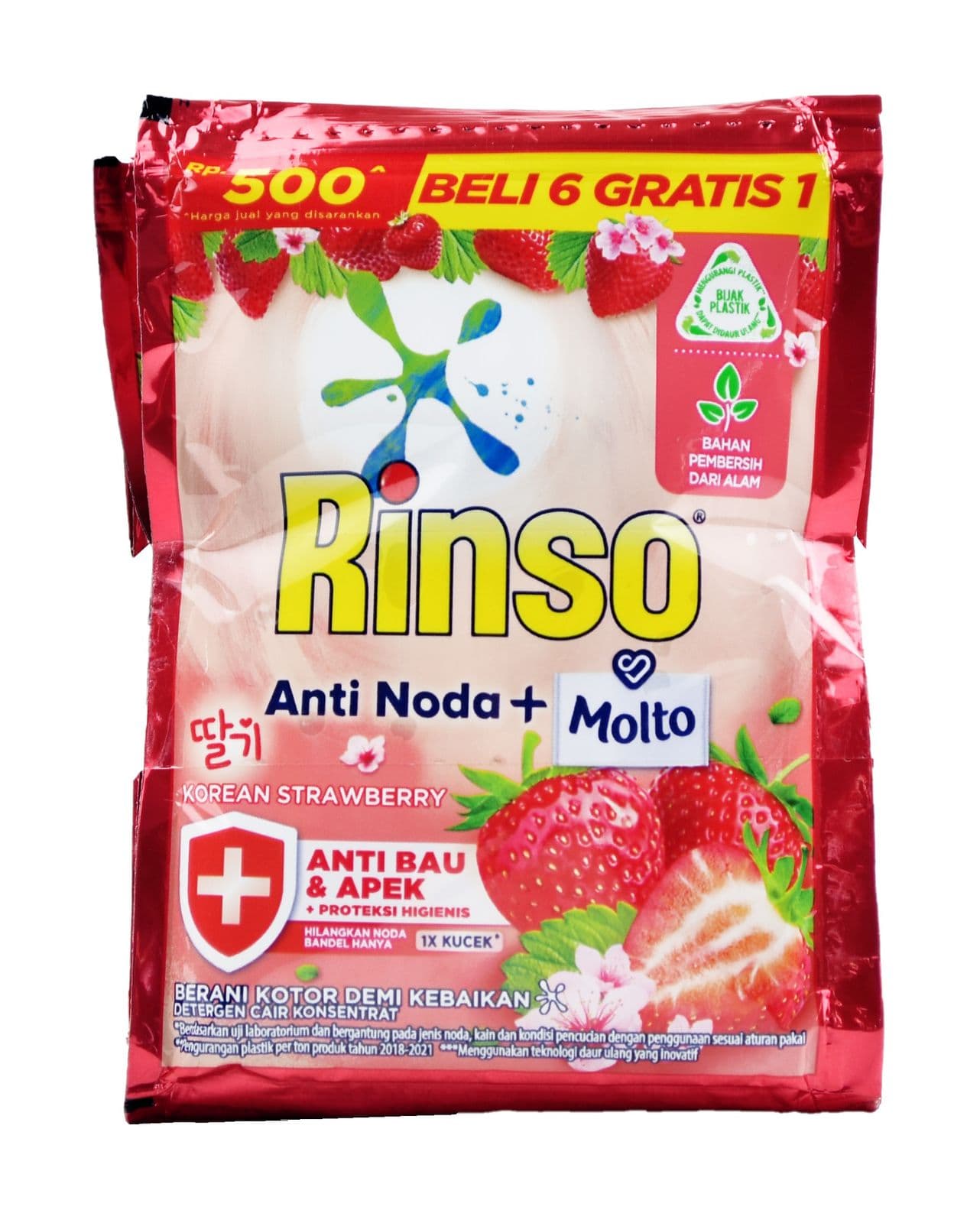 Rinso Molto Deterjen Cair Korean Strawberry Sachet 6x18 ml – 1