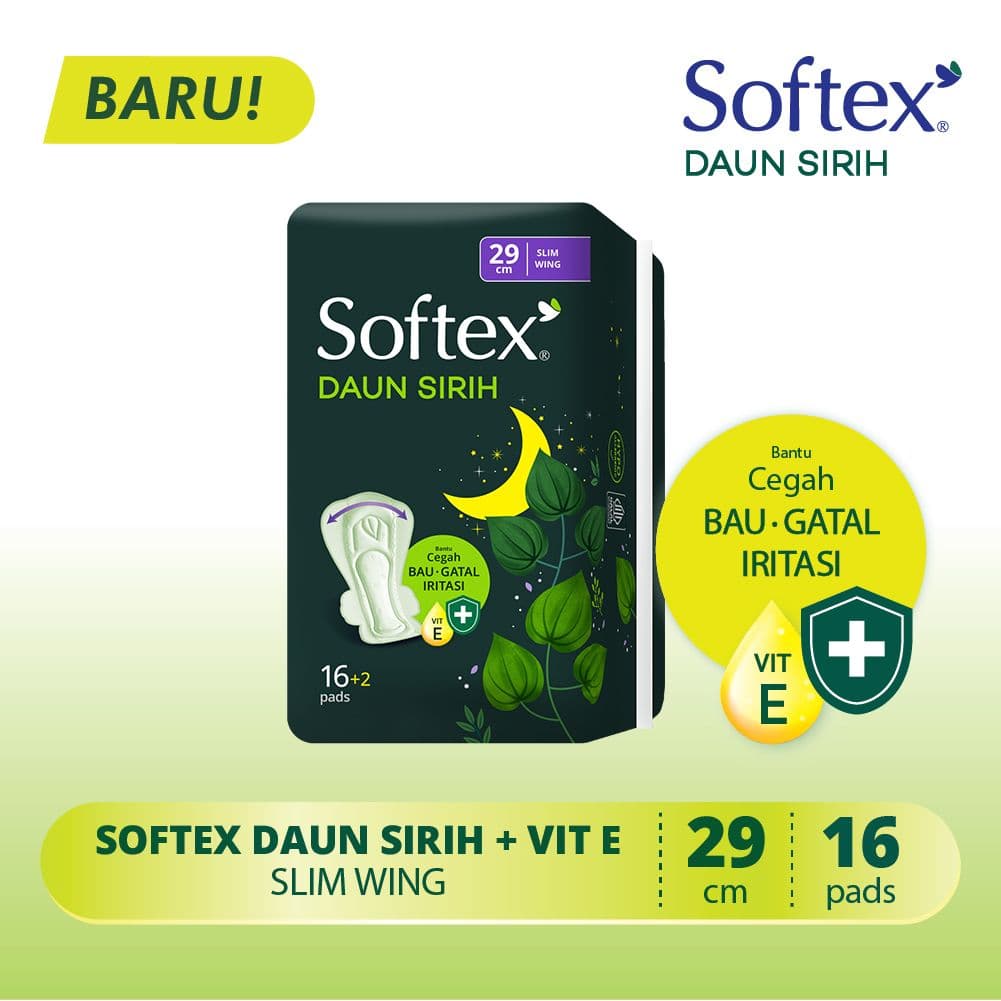 Softex Daun Sirih Slim Wing 29 cm 16 pads – 1