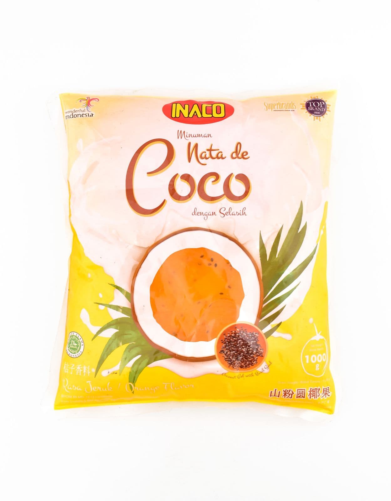 INACO Nata de Coco Selasih Orange 1000 gr – 1