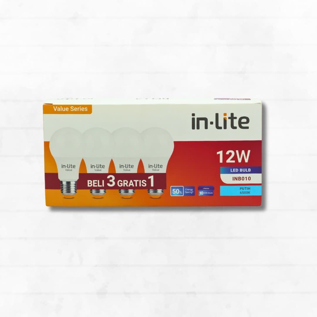 In Lite Lampu Led INB010 12 watt Putih Paket – 1