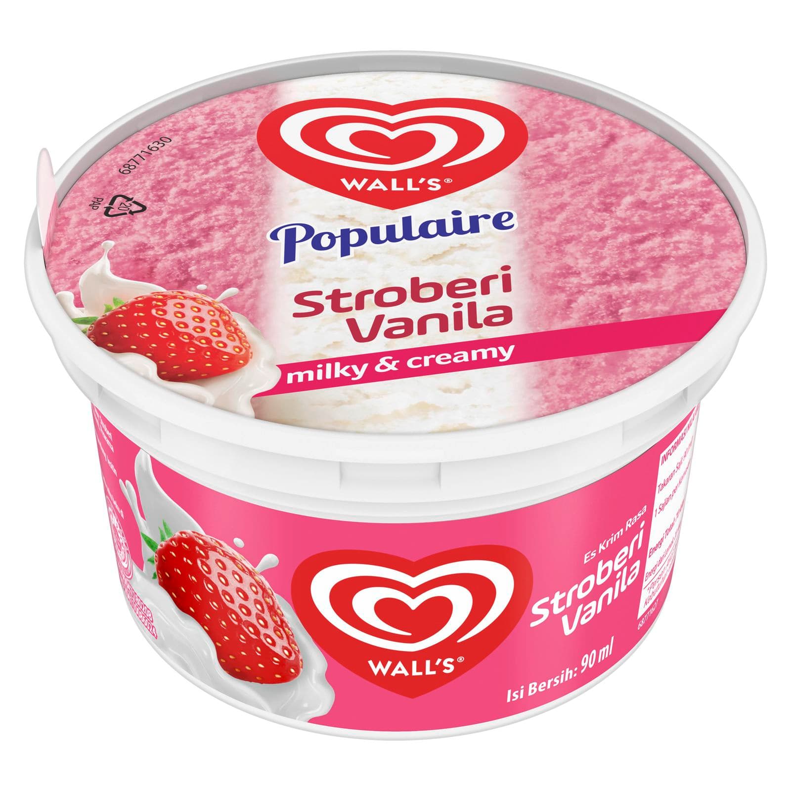 Walls Populaire Es Krim Cup Strawberry 90 ml – 1