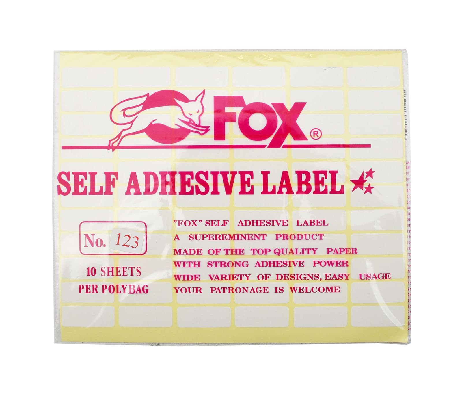 Label Fox No. 123 – 1