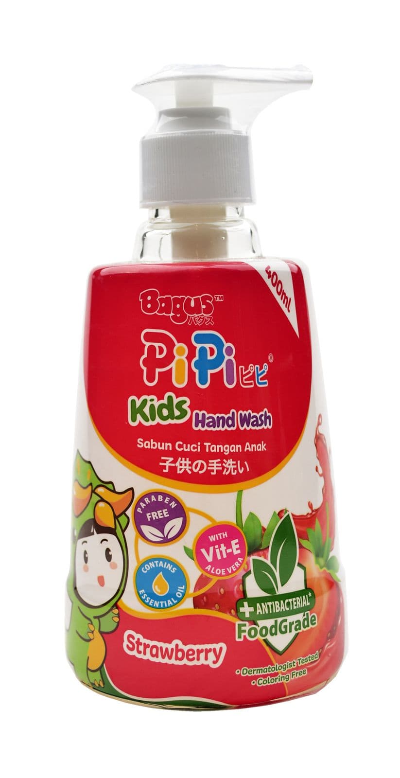 Bagus Pipi Kids Hand Wash Strawberry Botol 400 ml – 1