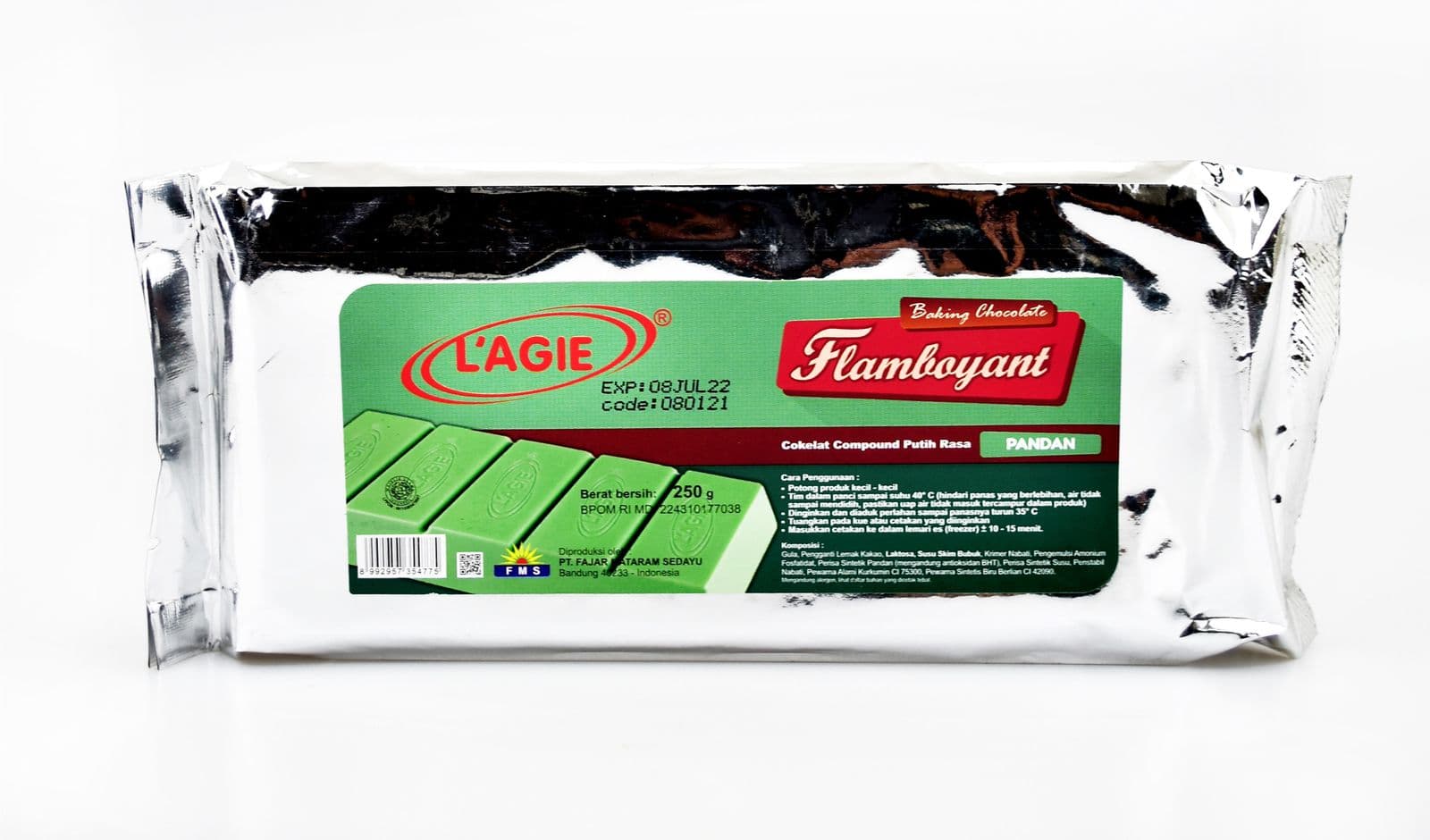 L'Agie Flamboyant Coklat Batang Rasa Pandan 250 gr – 1