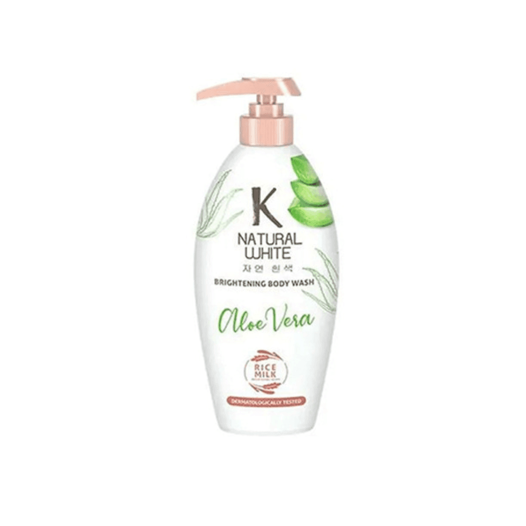 K Natural Whitening Body Wash Aloe Vera Botol 500 ml – 1