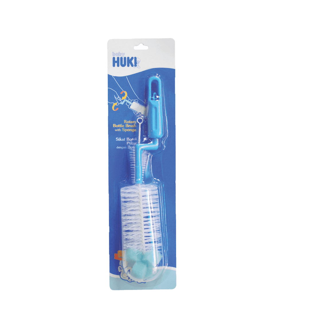 Huki Sikat Botol & Nipple Gagang Putar Dengan Spons CI0230 – 1