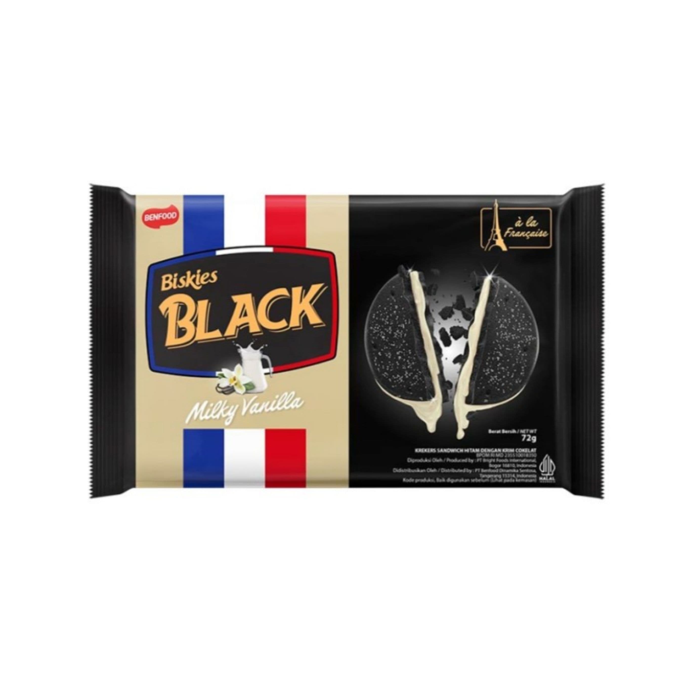 Biskies Black Crackers Sandwich Vanila 72 gr – 1