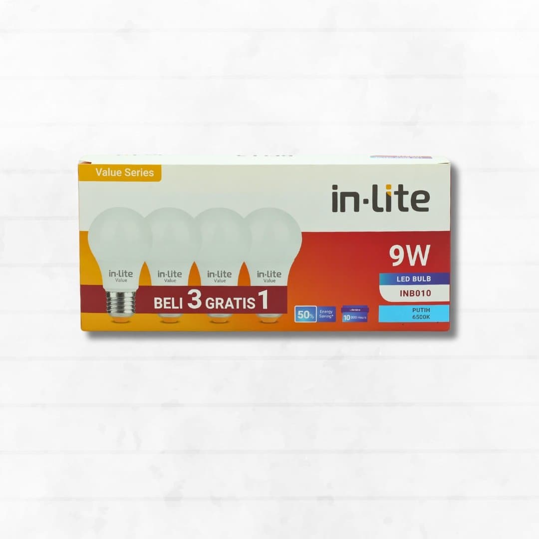 In Lite Lampu Led INB010 9 watt Putih Paket – 1