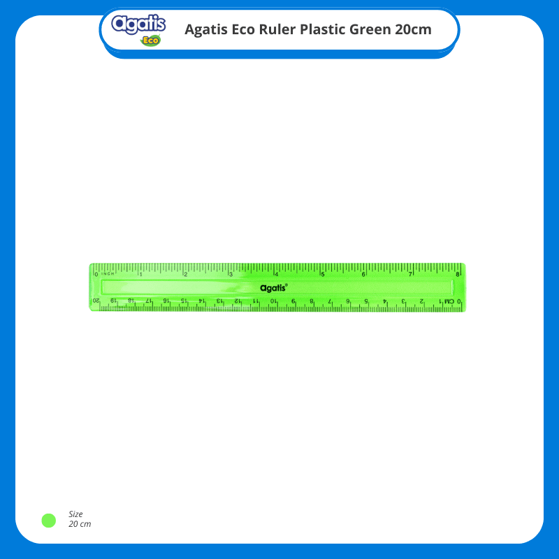 Agatis Penggaris 20 cm Hijau GR20-05PS-OP1 – 1