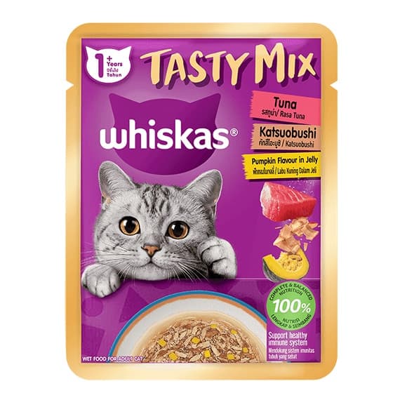 Whiskas Tasty Mix Tuna Kits Labu Dewasa 70 gr – 1