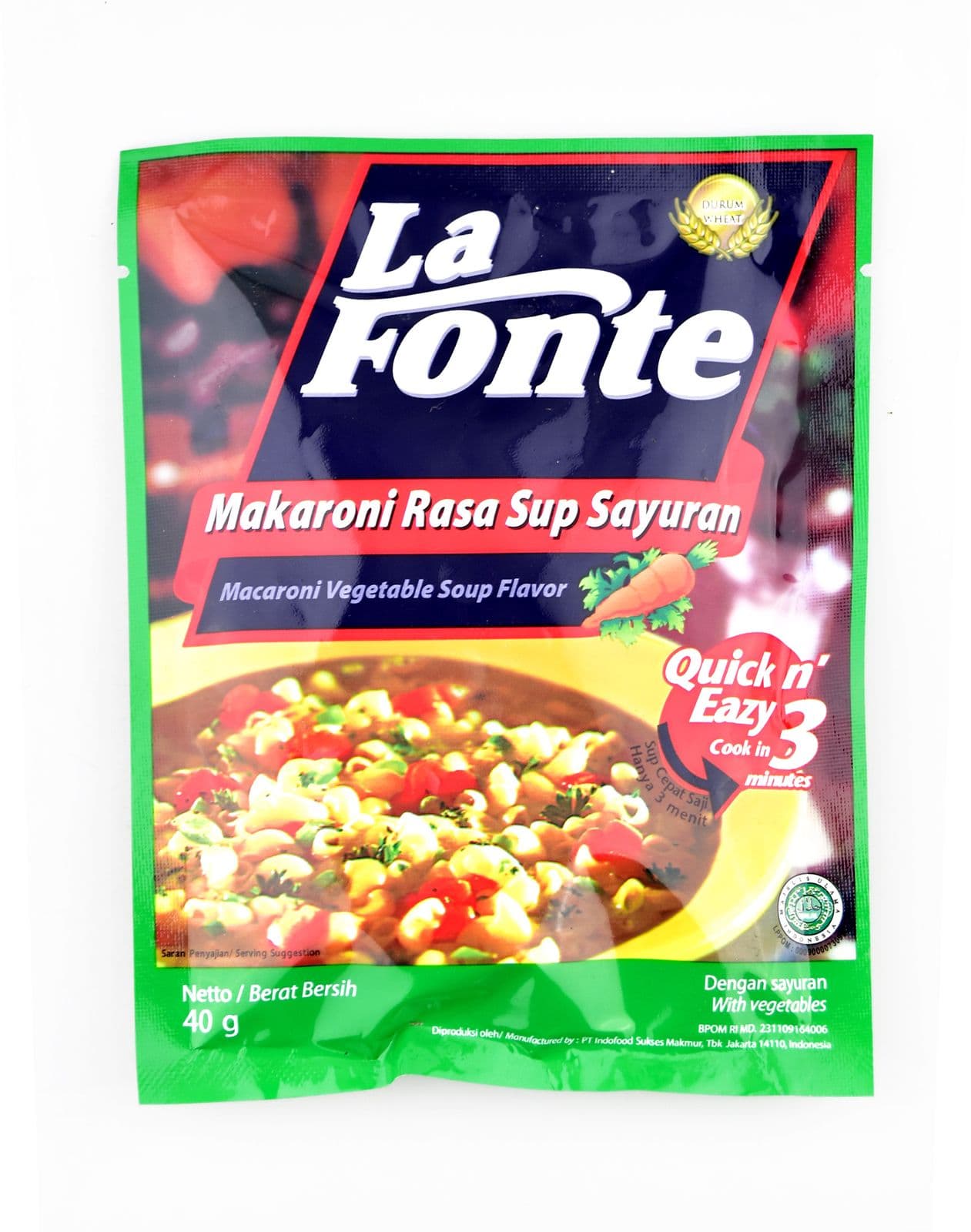 La Fonte Macaroni Rasa Sup Sayuran 40 gr – 1