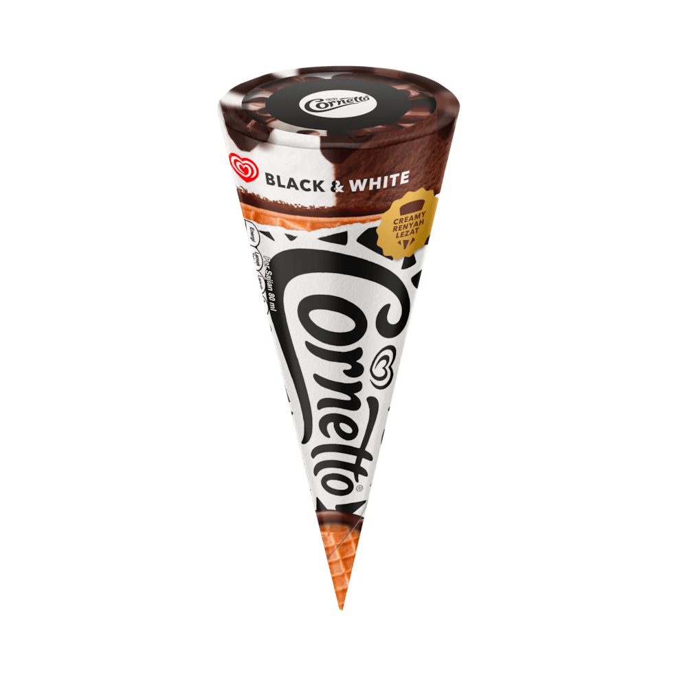 Walls Cornetto Es Krim Black & White Junior Cone 82 ml – 1