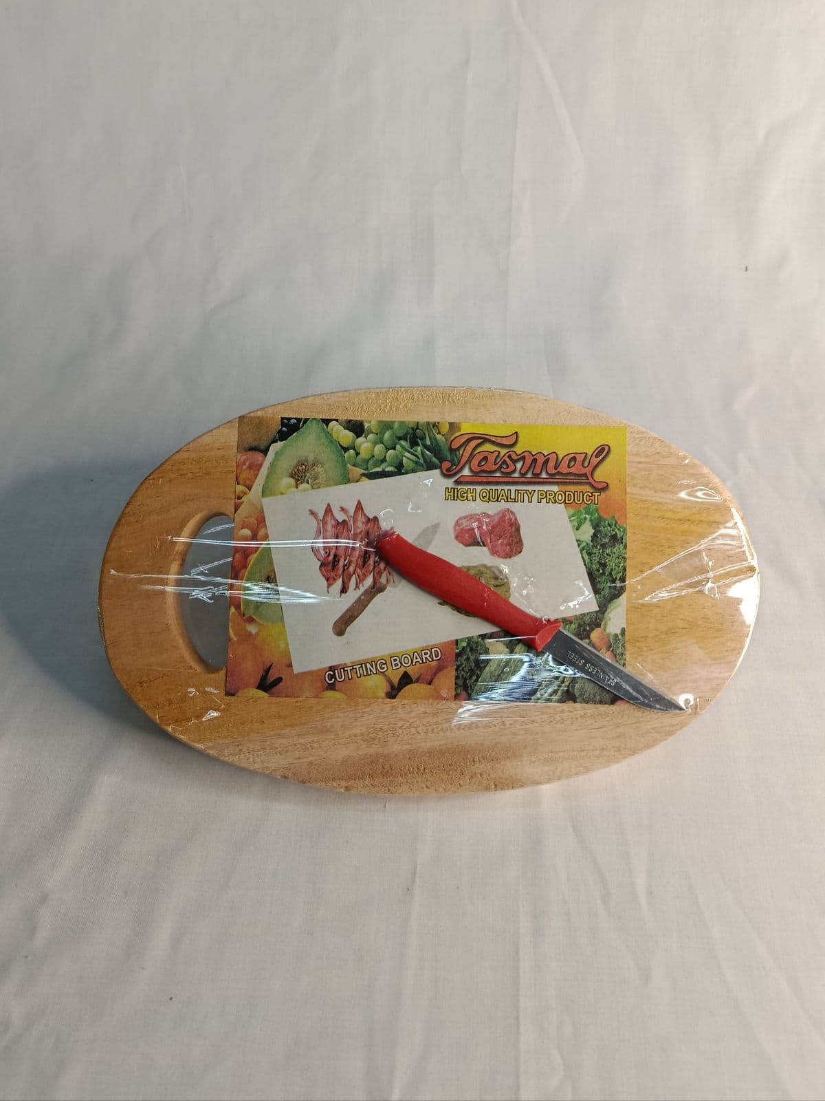Talenan Kayu Oval Lubang + Pisau T111-T – 1