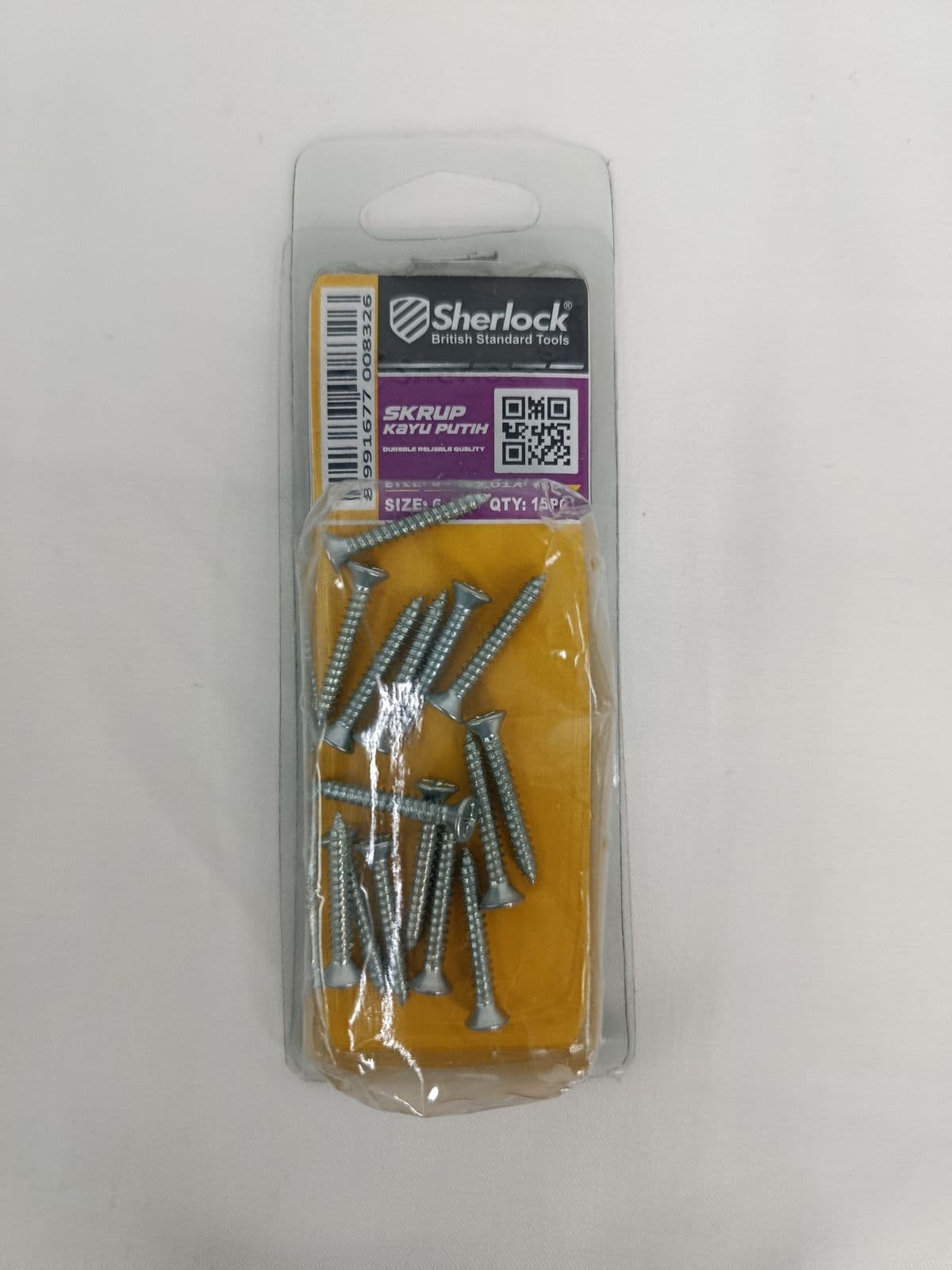 Sherlock Sekrup Kayu Putih 6 x 5/8 inci - 15 pcs – 2
